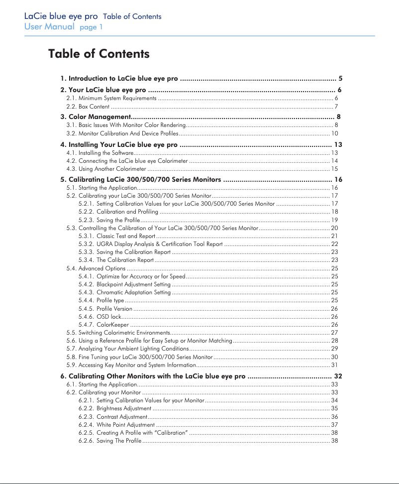 Image de la première page du manuel de l'appareil Blue eye pro