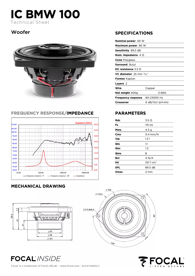 Image de la première page du manuel de l'appareil IC BMW 100
