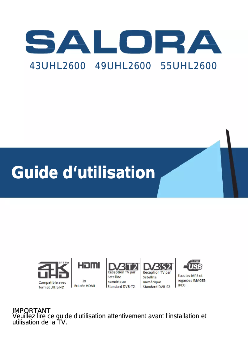 Page 1 de la notice Manuel utilisateur Salora 43UHL2600
