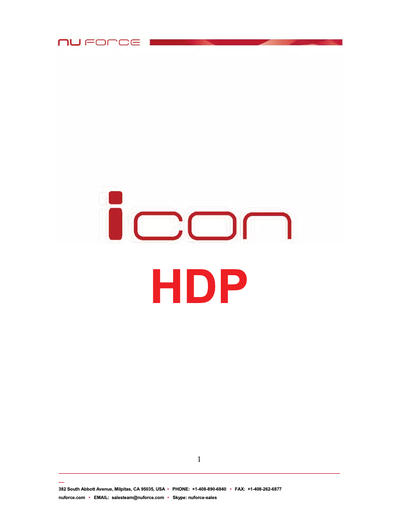 Page n°1 - Manuel utilisateur NuForce Icon HDP
