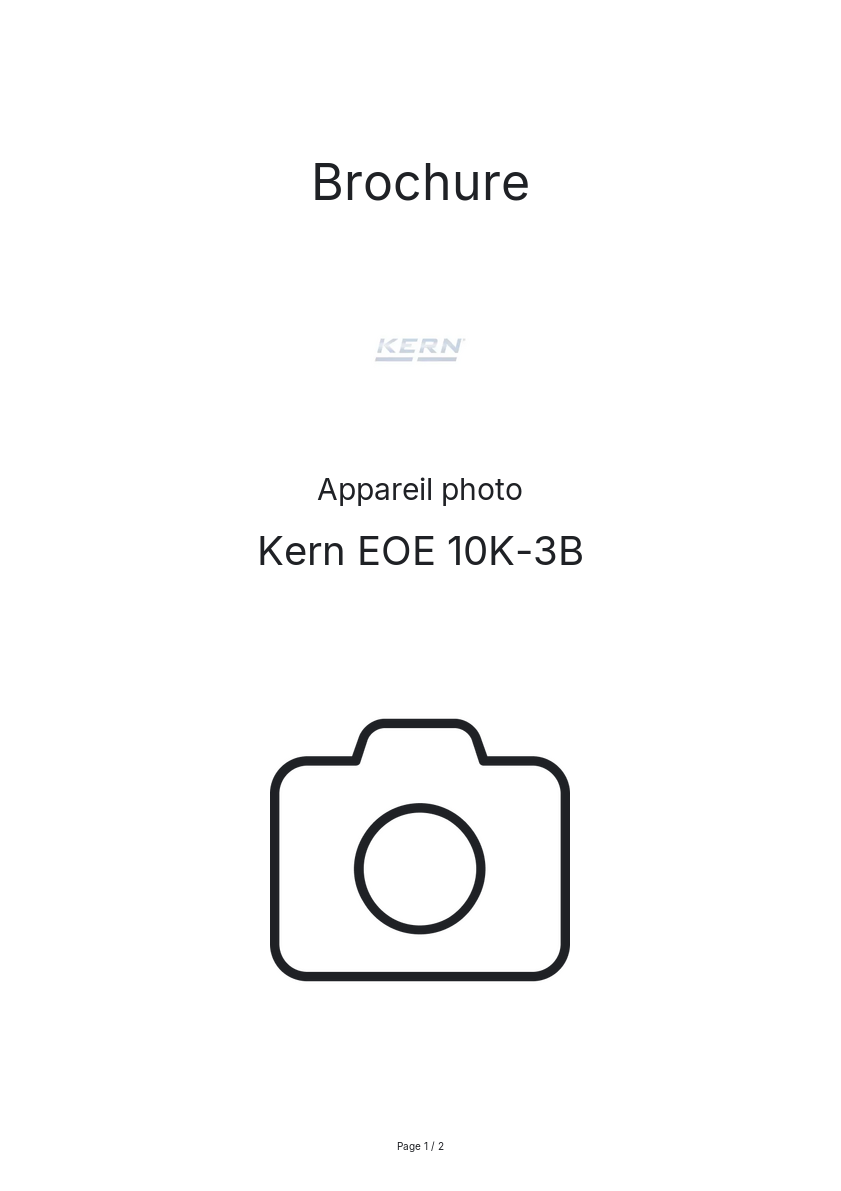 Page n°1 - Brochure Kern EOE 10K-3B