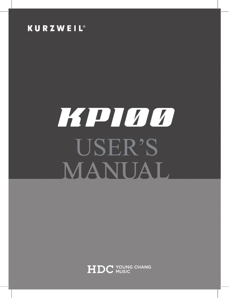 Page 1 de la notice Manuel utilisateur Kurzweil KP100