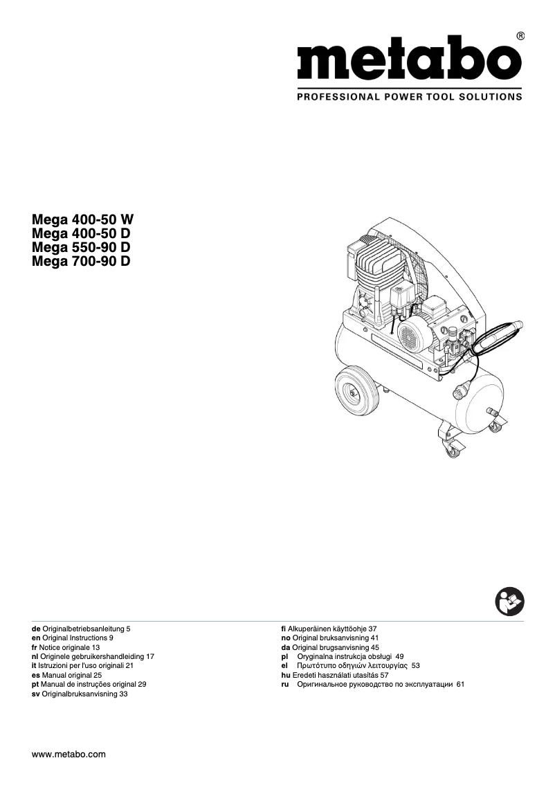 Image de la première page du manuel de l'appareil Mega 550-90 D