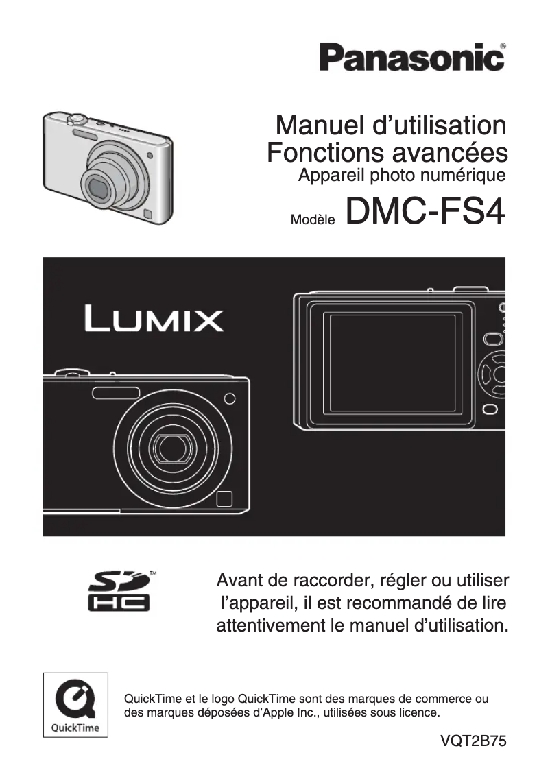 Page 1 de la notice Manuel utilisateur Panasonic Lumix DMC-FS4