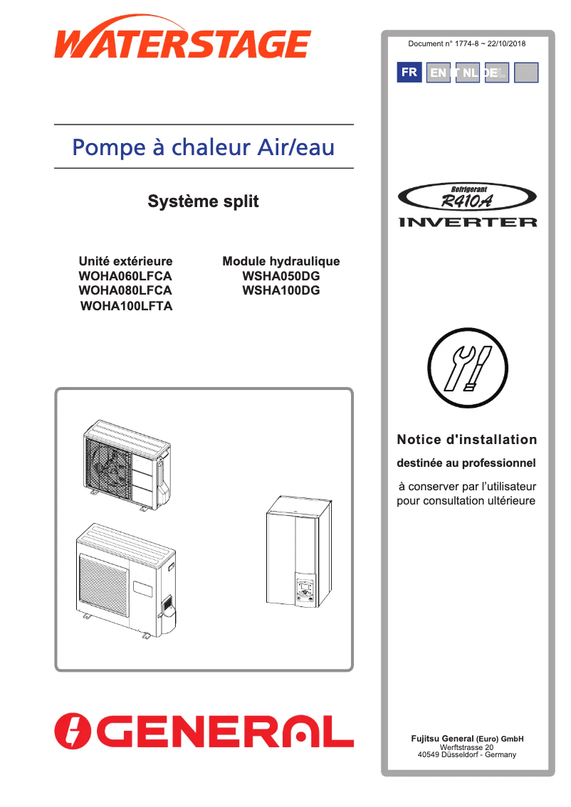 Page 1 de la notice Manuel utilisateur Fujitsu WSHA050DG