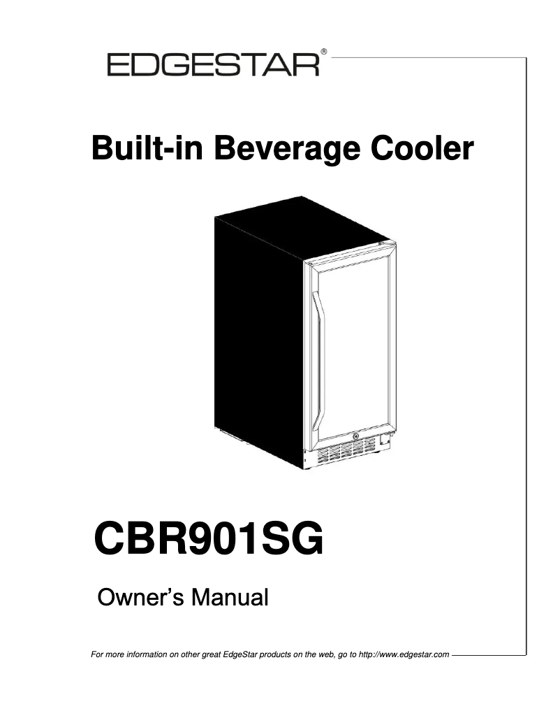 Page n°1 - Manuel utilisateur EdgeStar CBR901SG