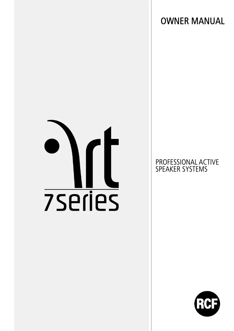 Page 1 de la notice Manuel utilisateur RCF ART 708-A MKII