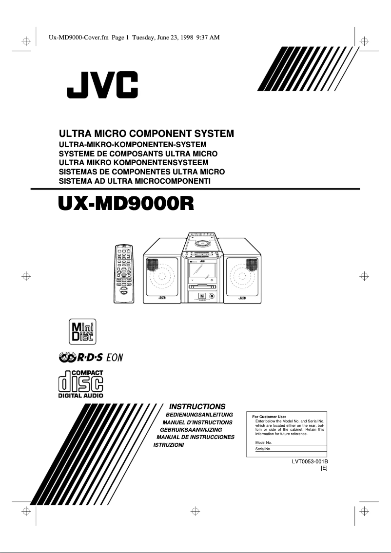 Image de la première page du manuel de l'appareil UX-MD9000R