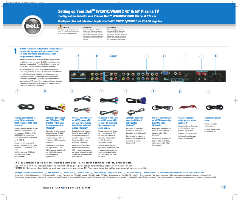 Imagen de la primera página del manual del dispositivo W4201C