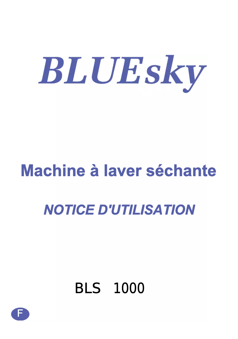 Image de la première page du manuel de l'appareil BLS 1000