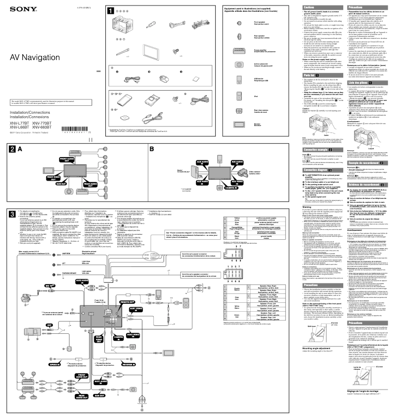 Page n°1 - Guide d'installation Sony XNV-L77BT