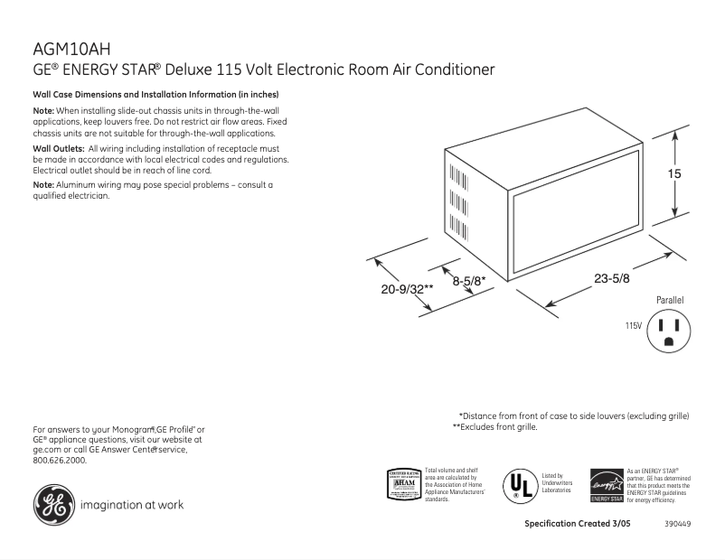 Image de la première page du manuel de l'appareil AGM10AH