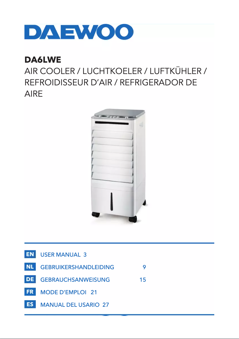 Page n°1 - Manuel utilisateur Daewoo DA6LWE