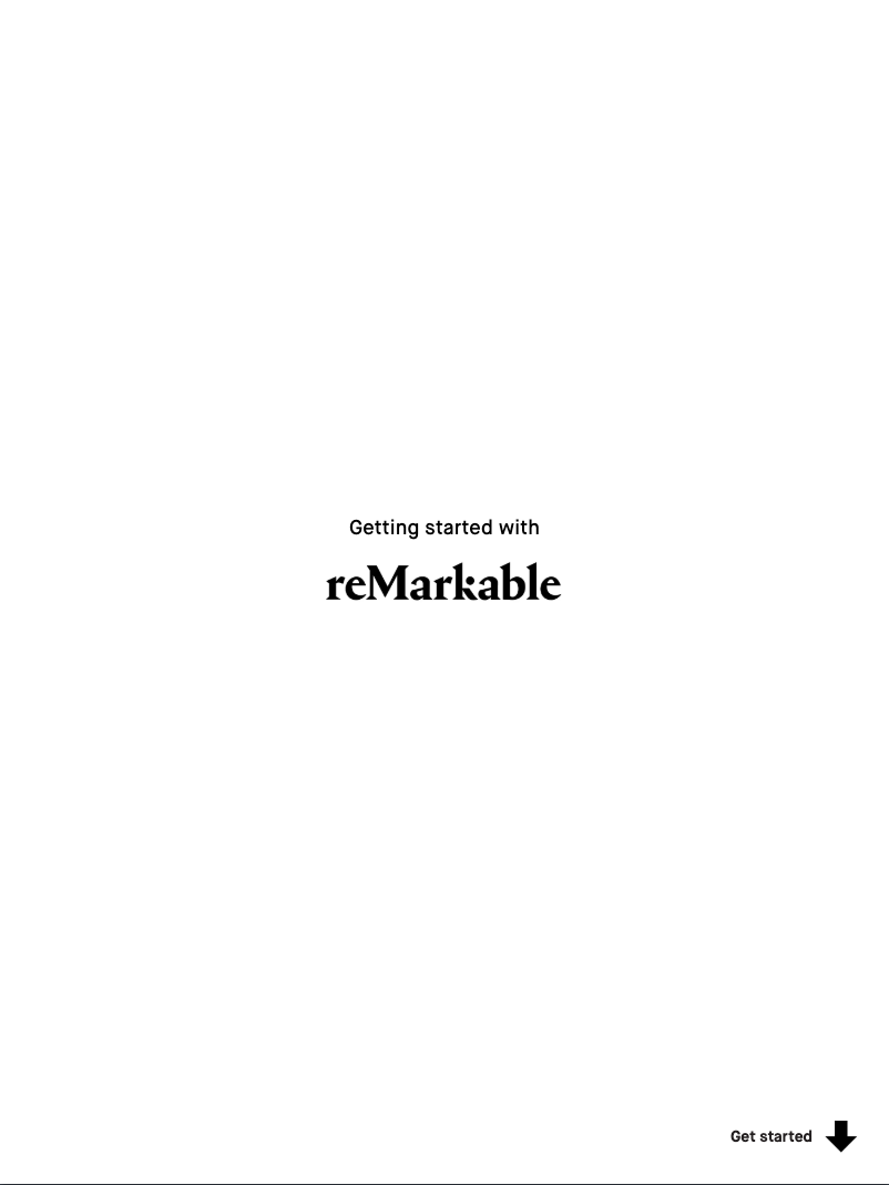 Page n°1 - Manuel utilisateur reMarkable 2