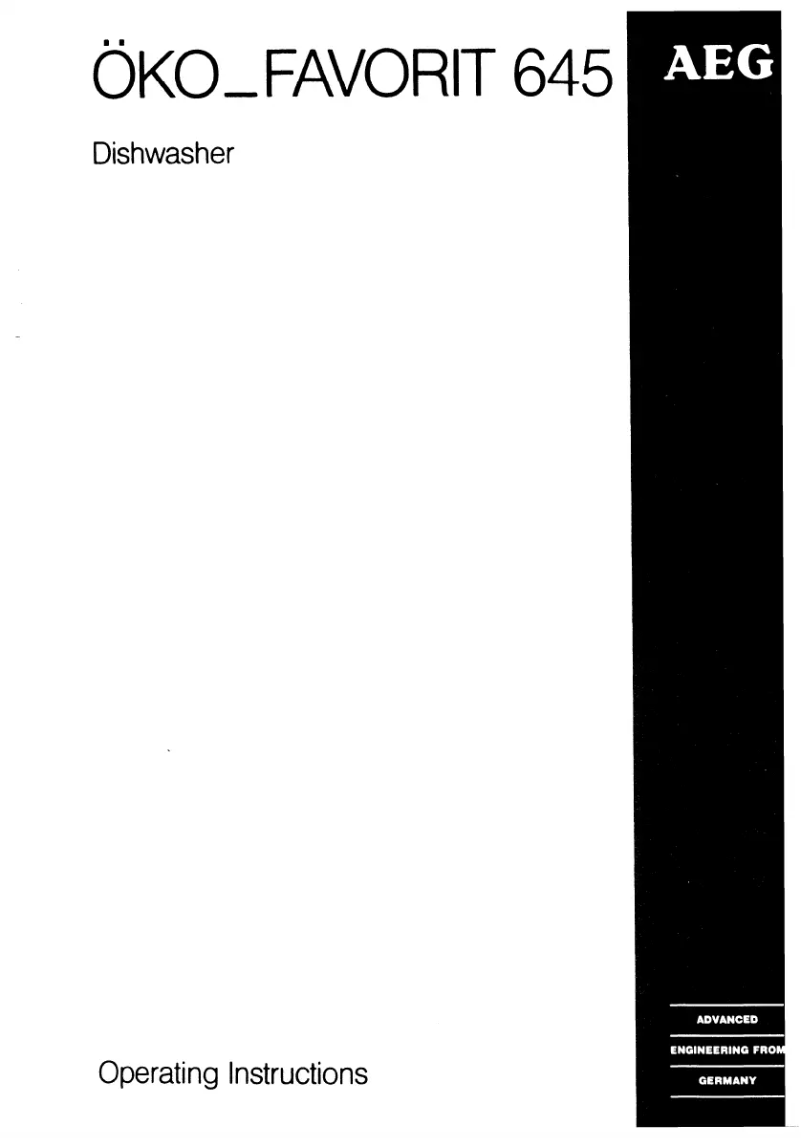 Image de la première page du manuel de l'appareil Favorit 645 W