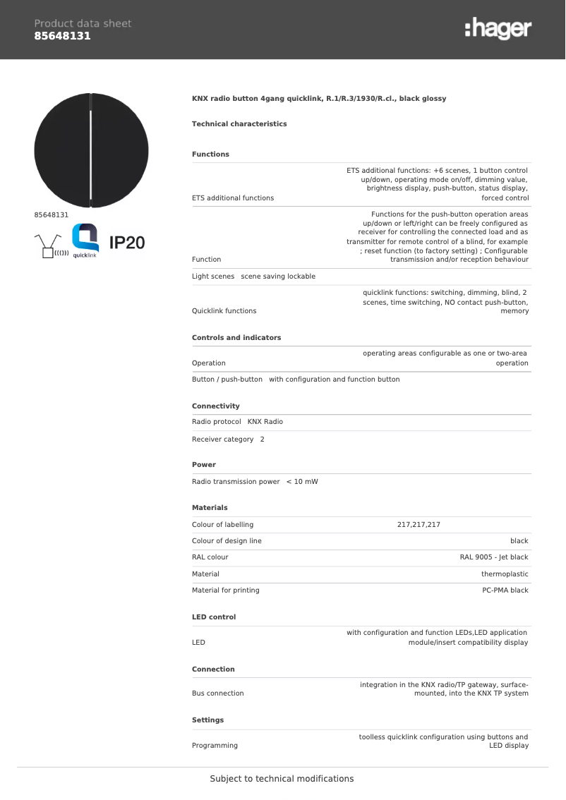 Image de la première page du manuel de l'appareil 85648131