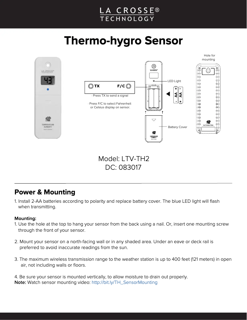 Página 1 del manual Manual de usuario La Crosse Technology LTV-TH2