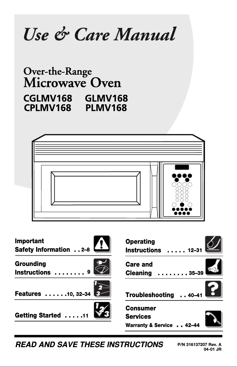 Page n°1 - Manuel utilisateur Frigidaire PLMV168CC