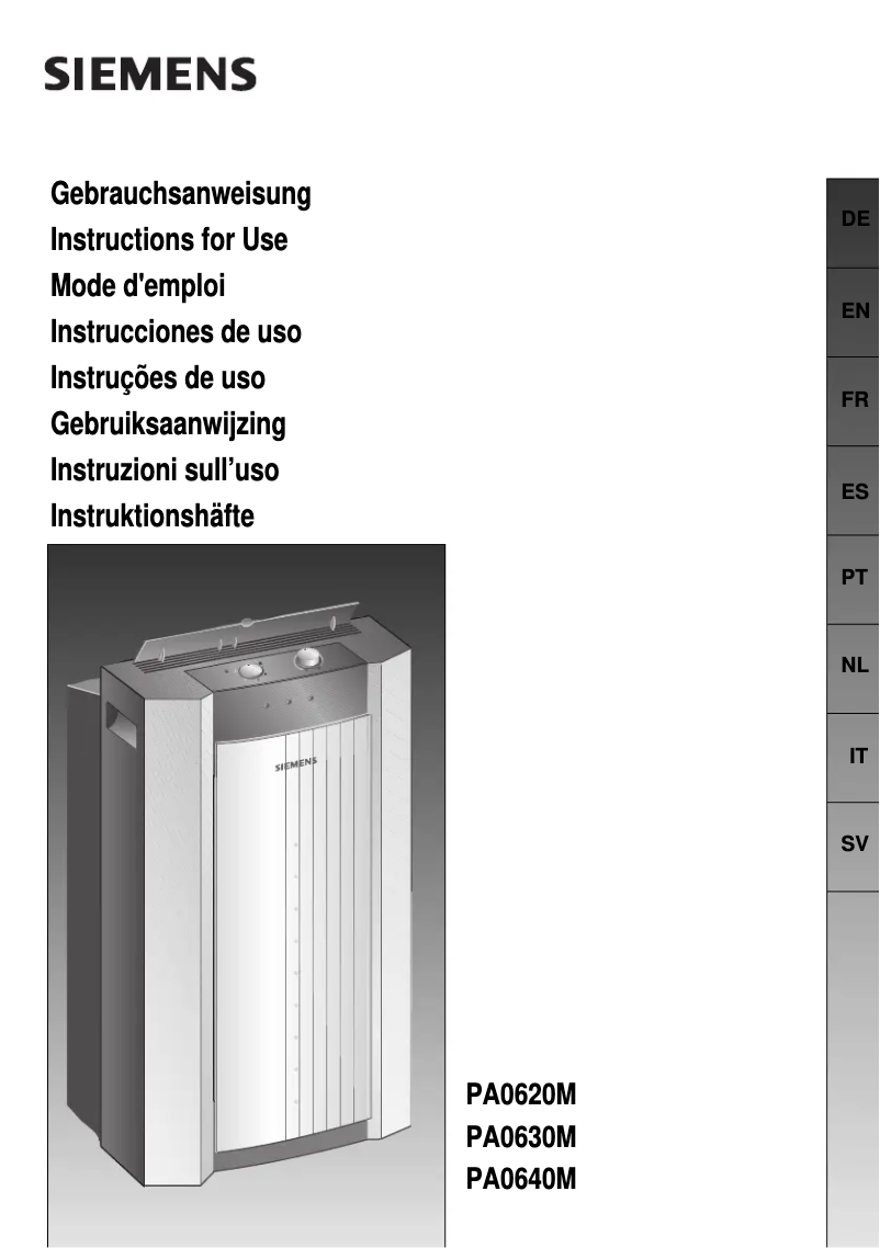 Página 1 del manual Manual de usuario Siemens PA0620M