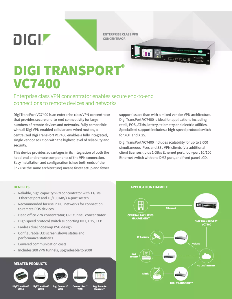 Page n°1 - Manuel utilisateur Digi TransPort VC7400