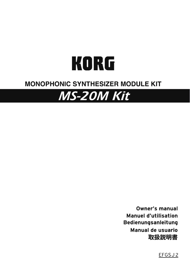 Page n°1 - Manuel utilisateur Korg MS-20
