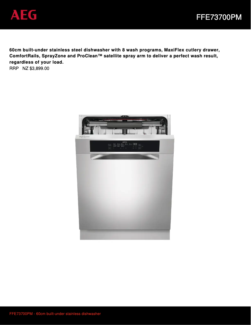 Page n°1 - Fiche technique AEG FFE73700PM