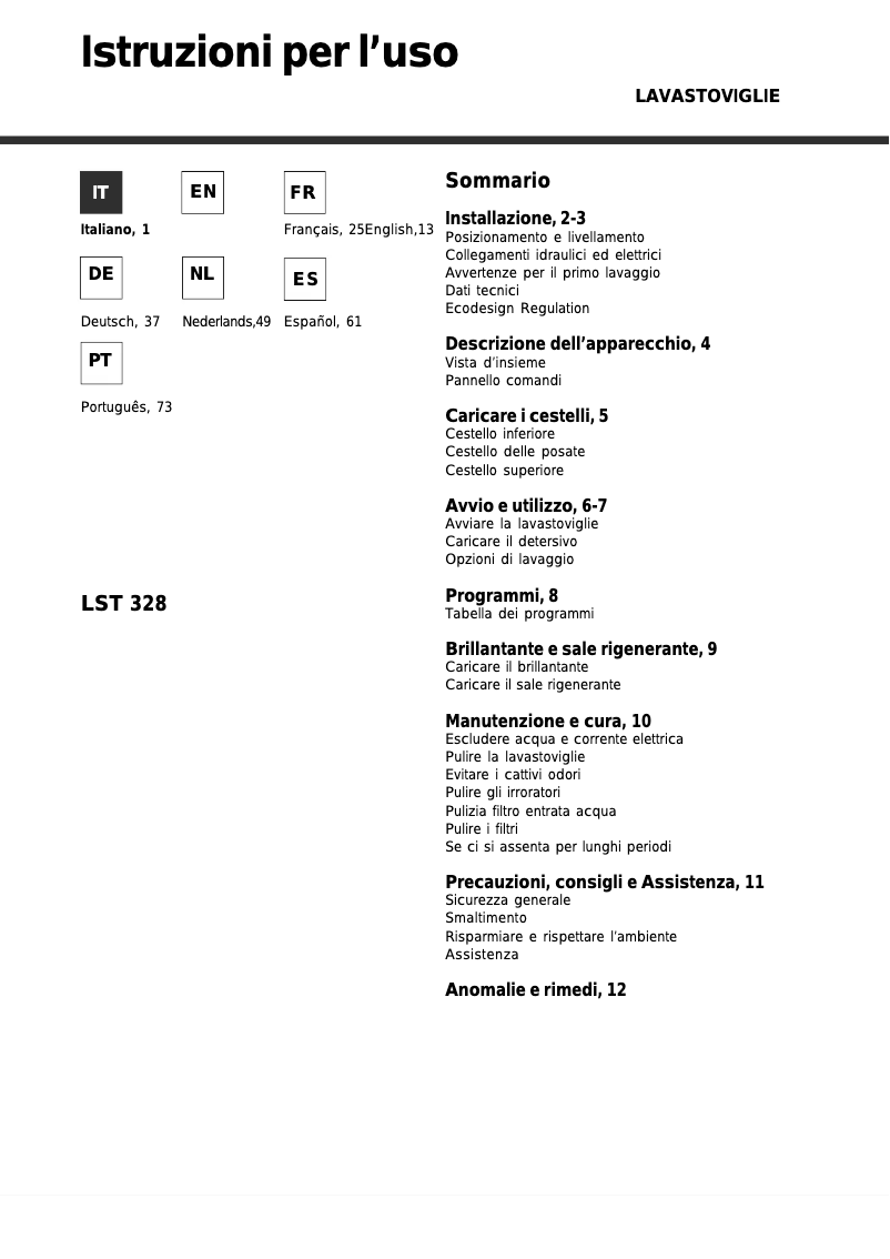 Imagen de la primera página del manual del dispositivo ST 328 A HA