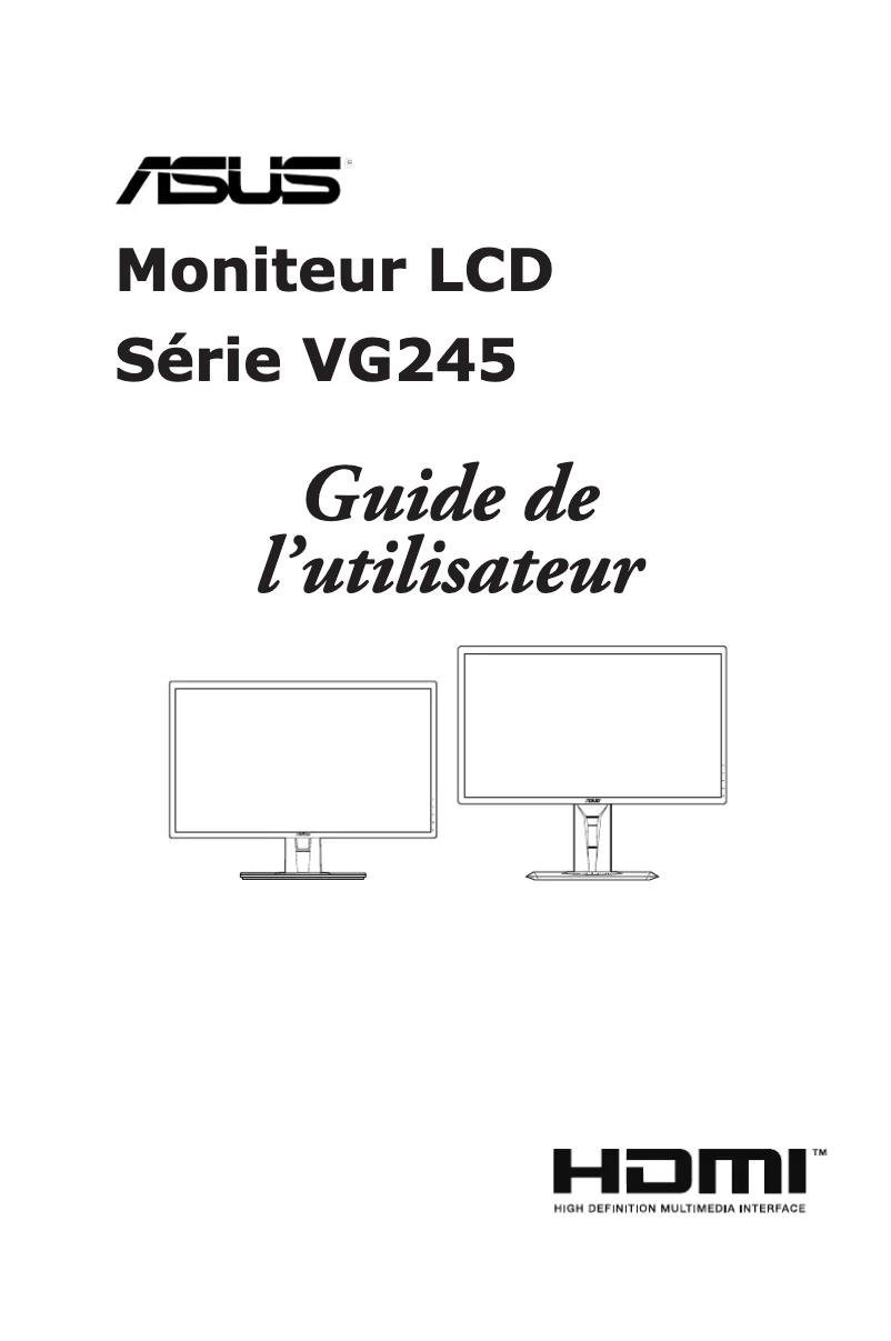 Page n°1 - Manuel utilisateur Asus VG245HE