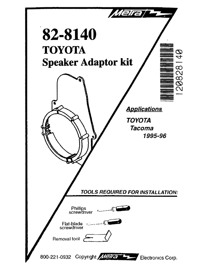 Page n°1 - Manuel utilisateur Metra 82-8140