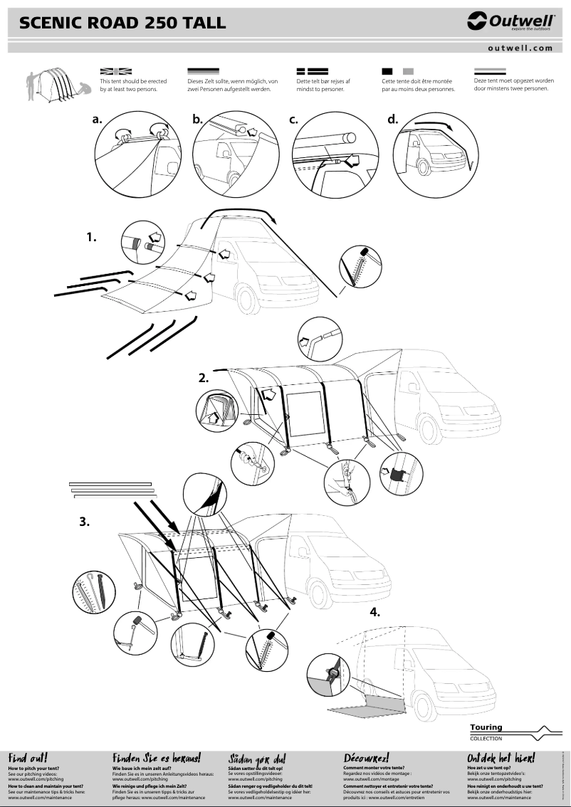 Page 1 de la notice Manuel utilisateur Outwell Scenic Road 250 Tall