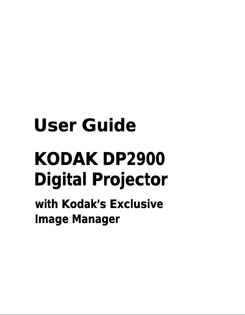 Page 1 de la notice Manuel utilisateur Kodak DP2900