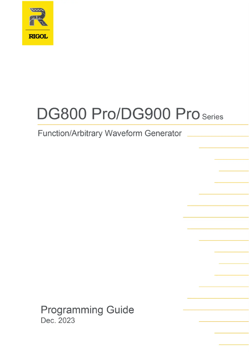 Page 1 de la notice Manuel utilisateur Rigol DG912 Pro