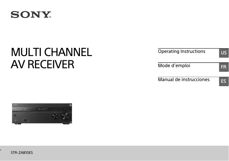 Page 1 de la notice Manuel utilisateur Sony STR-ZA810ES
