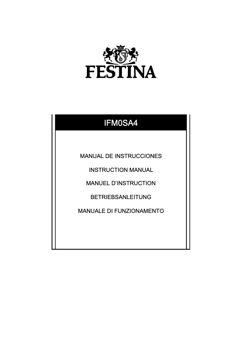 Page 1 de la notice Manuel utilisateur Festina F6819