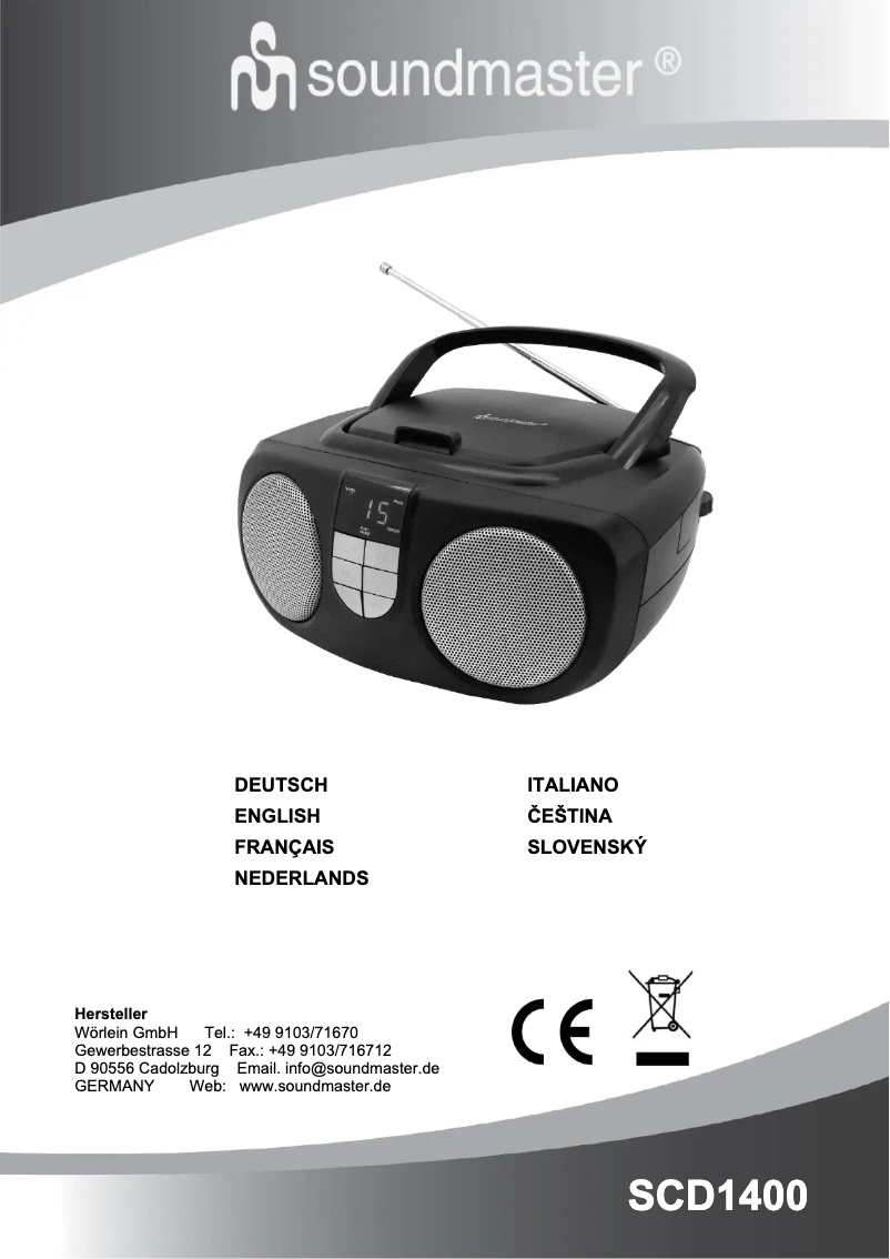 Image de la première page du manuel de l'appareil SCD1400