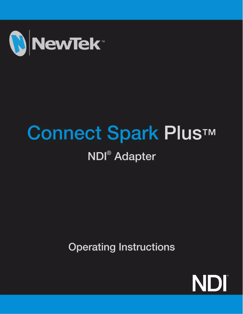 Page 1 de la notice Manuel utilisateur NewTek Spark Plus I/O SDI