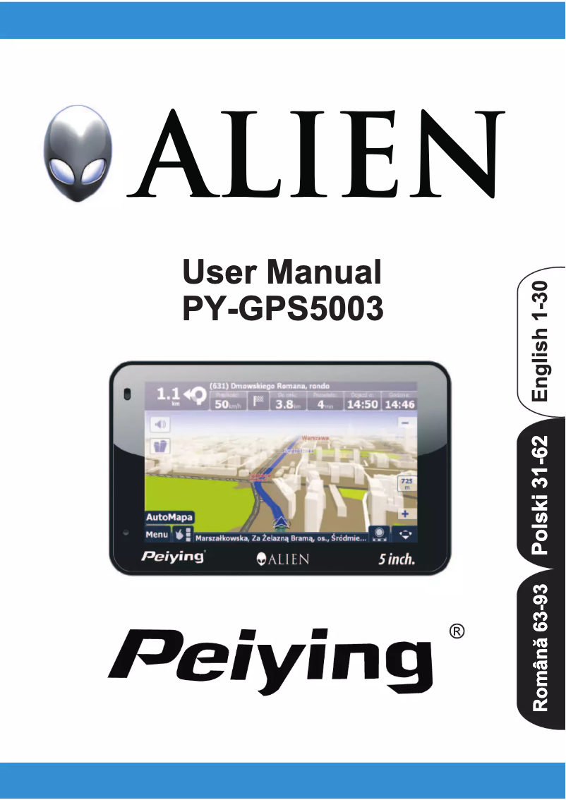 Page n°1 - Manuel utilisateur Peiying PY-GPS5003