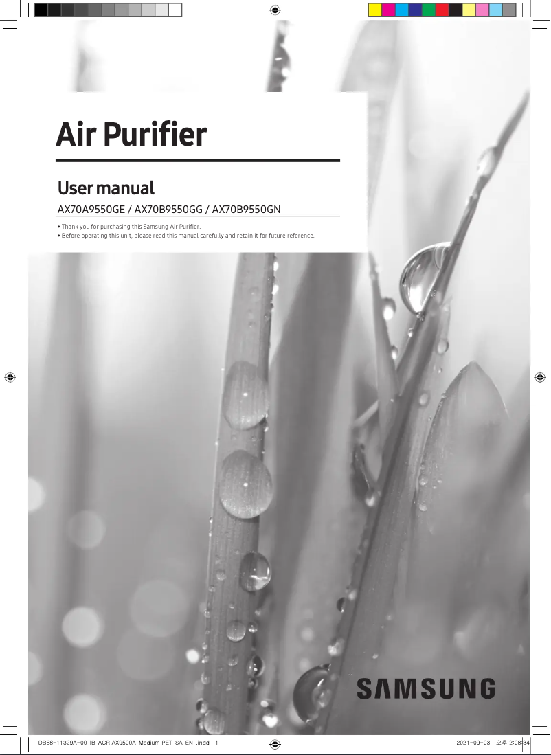 Page 1 de la notice Manuel utilisateur Samsung AX70A9550GE