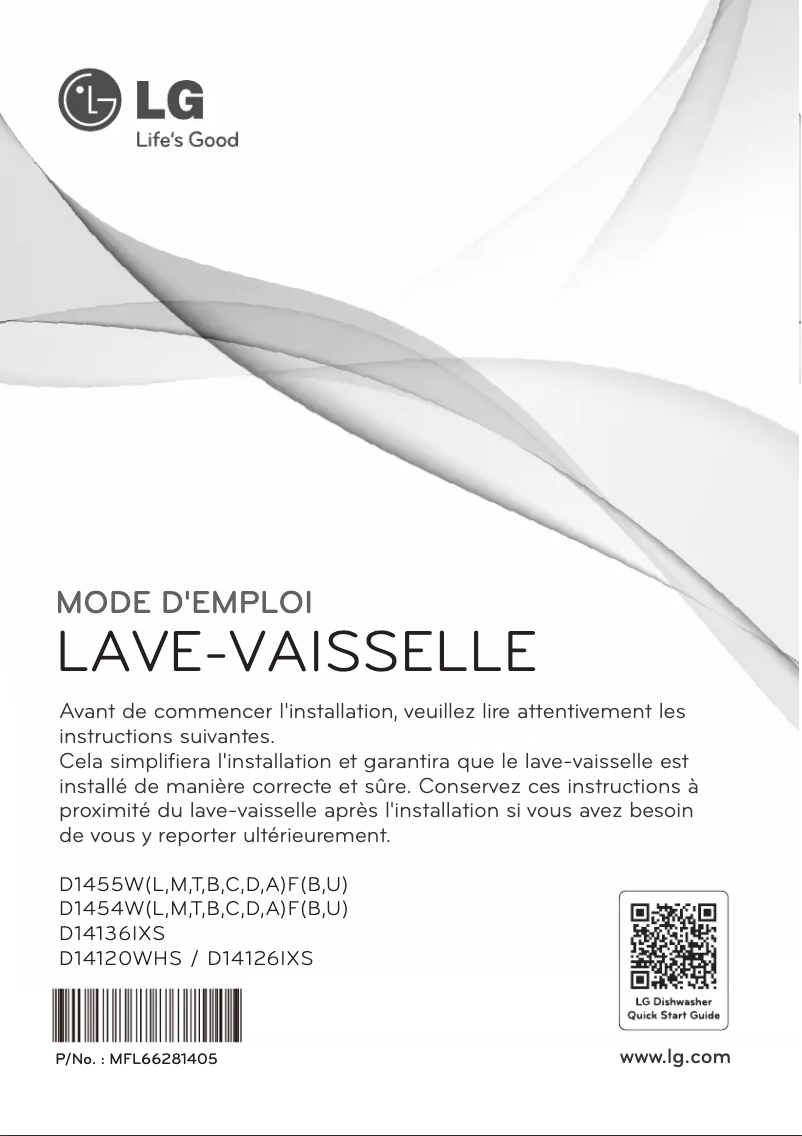 Page 1 de la notice Manuel utilisateur LG D14136IXS