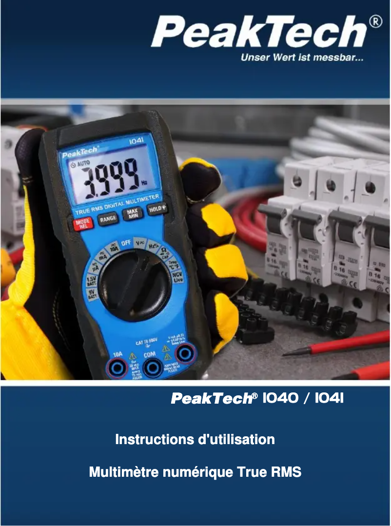 Page 1 de la notice Manuel utilisateur PeakTech 1041