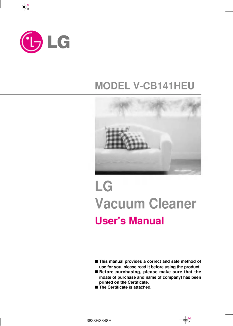 Page 1 de la notice Manuel utilisateur LG V-CB141HEU