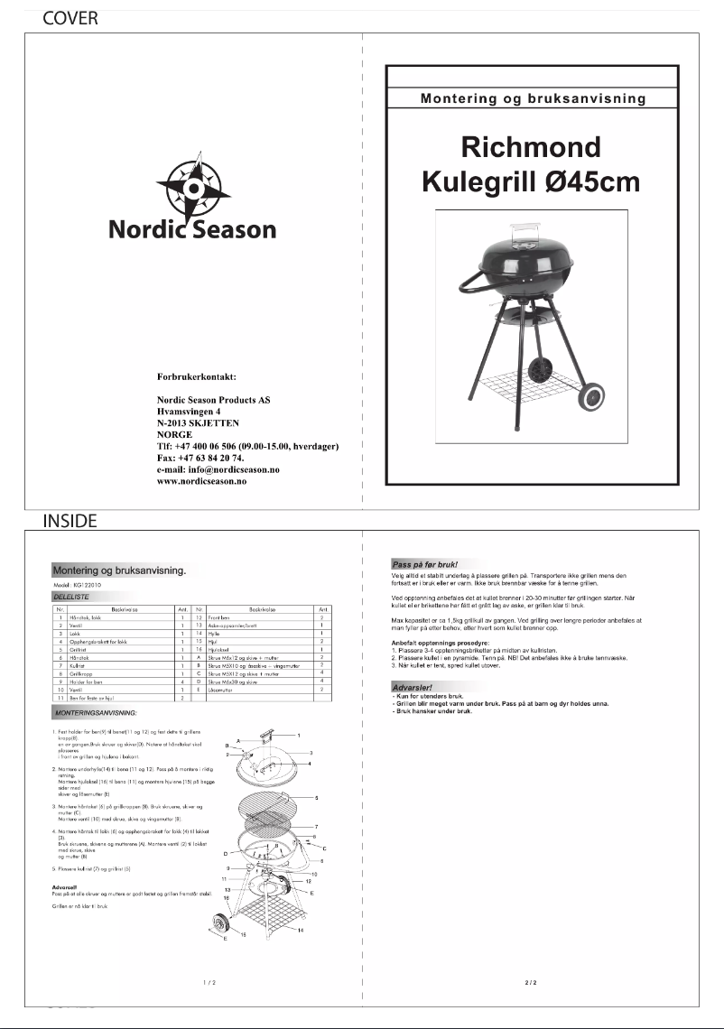 Página 1 del manual Manual de usuario Nordic Season Richmond