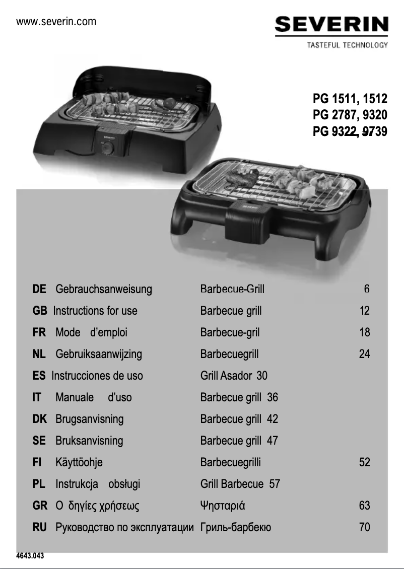 Página 1 del manual Manual de usuario Severin PG 2787