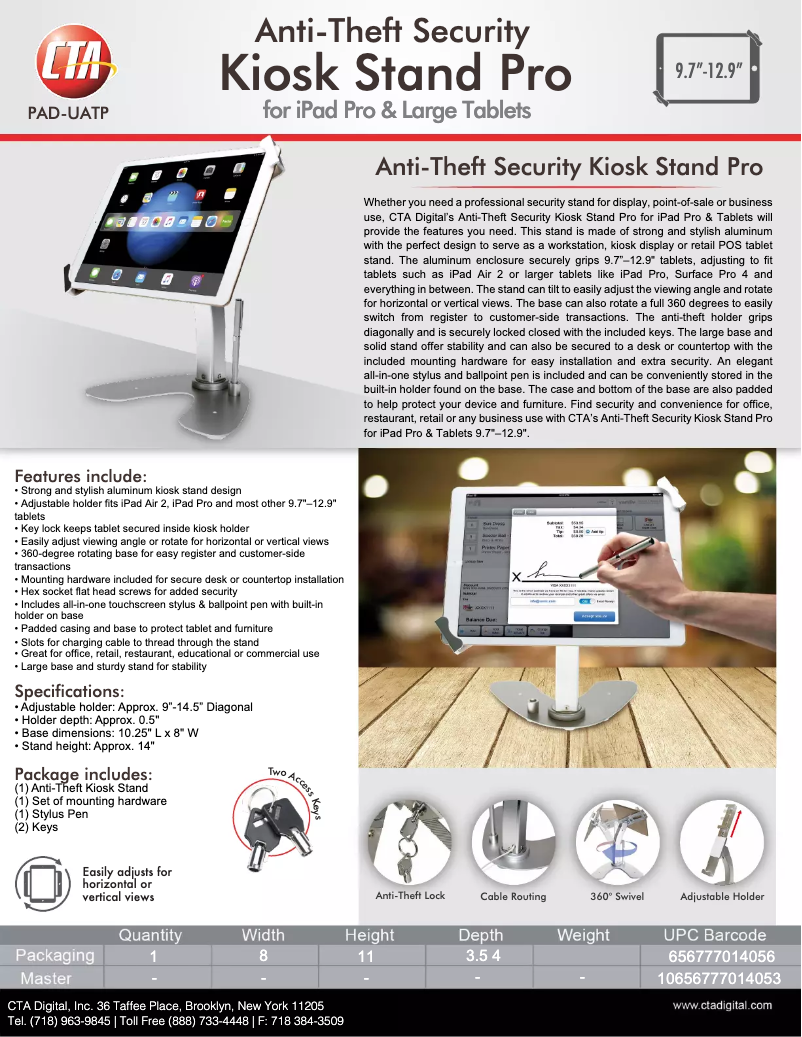 Page 1 de la notice Manuel utilisateur CTA Digital PAD-UATP