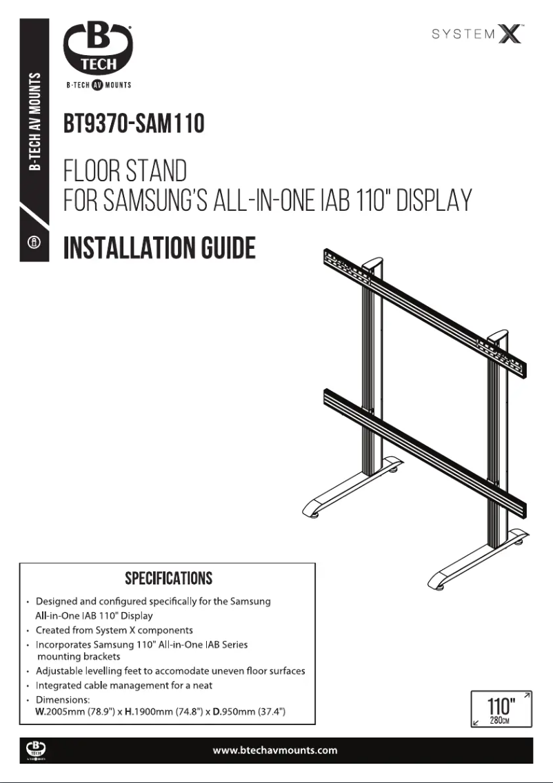 Image de la première page du manuel de l'appareil BT9370-SAM110