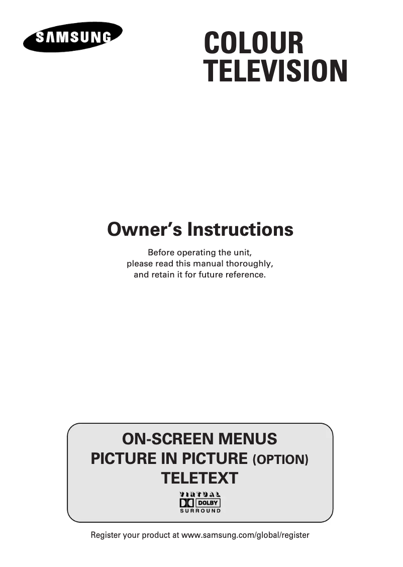 Page n°1 - Manuel utilisateur Samsung WS-32A116T