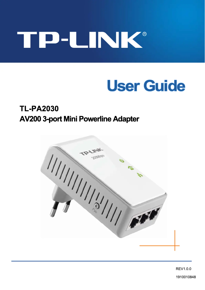 Page 1 de la notice Manuel utilisateur TP-Link TL-PA2030