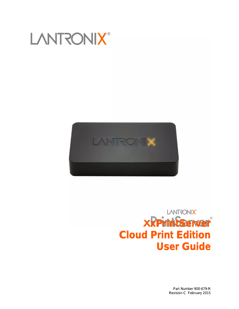 Page n°1 - Manuel utilisateur Lantronix XPS1002FC-02-S