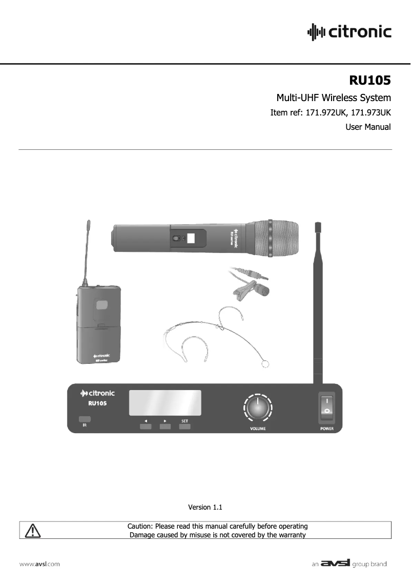 Página 1 del manual Manual de usuario Citronic RU105