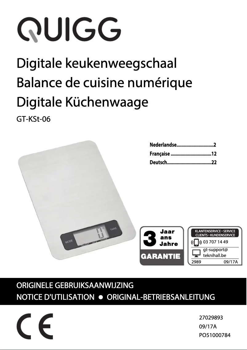 Page 1 of the manual User Manual Quigg GT-KSt-06
